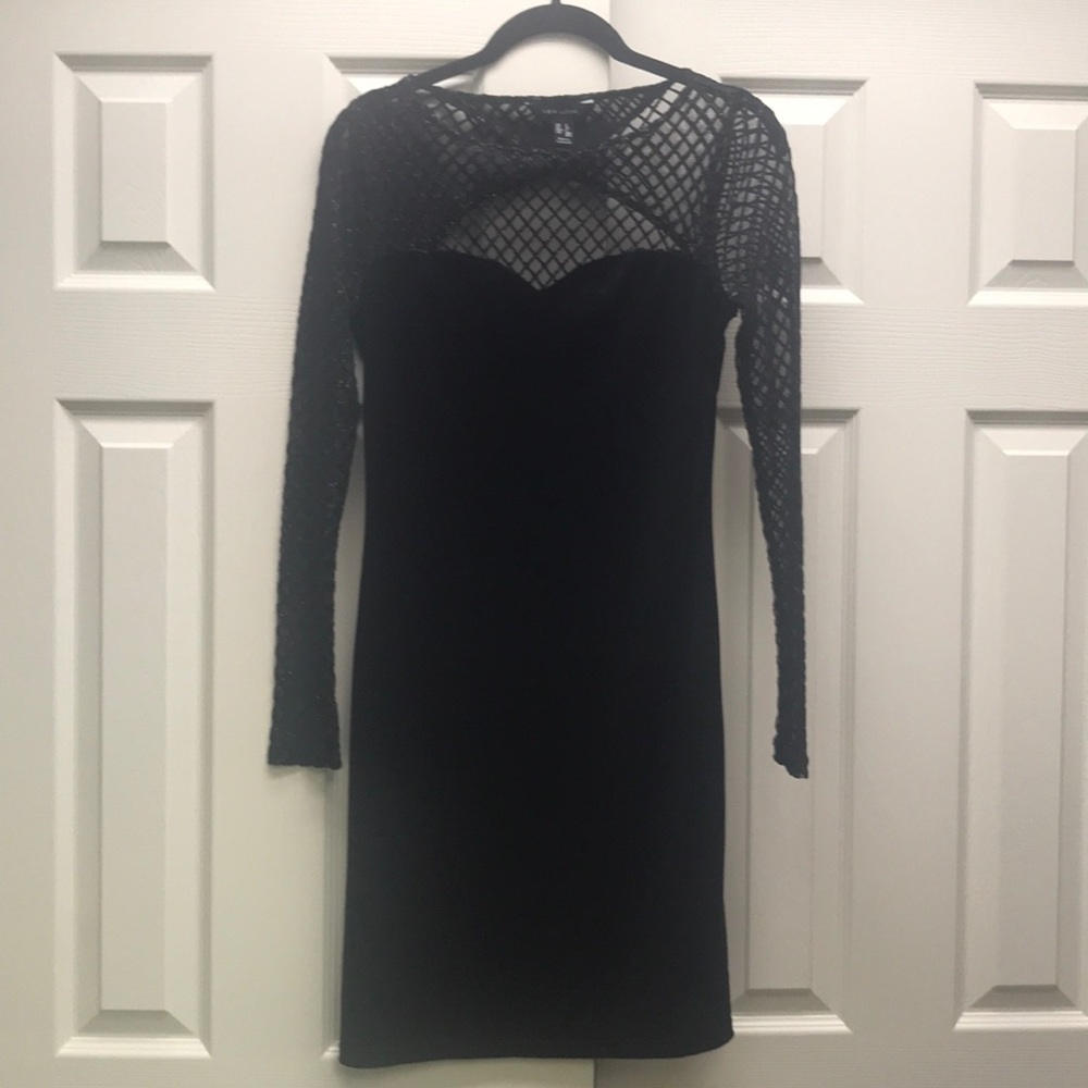 Cocktail dress Black velvet size 4 - Picture 1 of 5